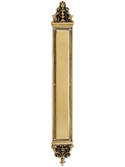 25 1/2 inch Apollo Push Plate In Un-Lacquered Brass